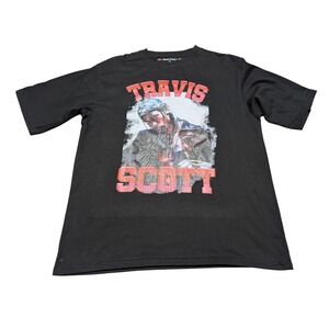 Vintage Revival Travis Scott Rap Tee Black Graphic T-Shirt Mens Large